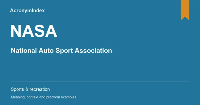 NASA — National Auto Sport Association; Sports & recreation