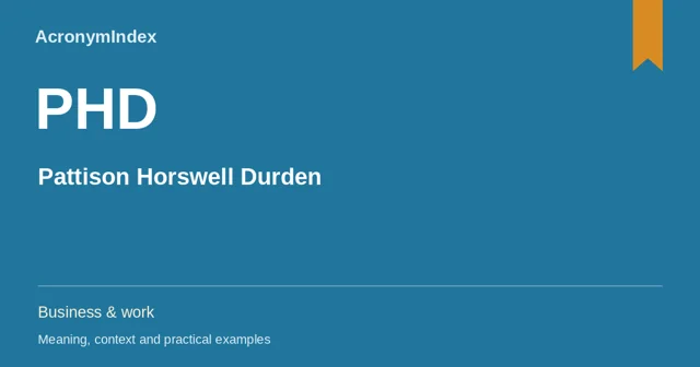 PHD — Pattison Horswell Durden; Business & work