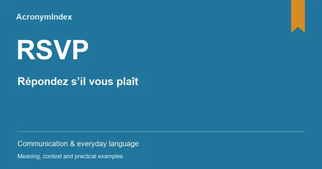 RSVP — Répondez s’il vous plaît; Communication & everyday language