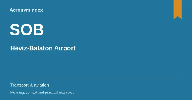 SOB — Hévíz-Balaton Airport; Transport & aviation